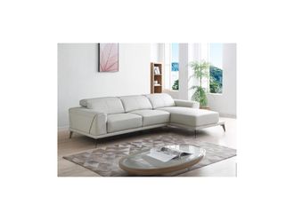 Vente-Unique Sof&aacute; rinconera derecha de cuero de b&uacute;falo beige ANDOR