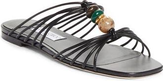 Jimmy Choo London Lova Beaded Slide Sandal in Black Mix at Nordstrom, Size 37.5