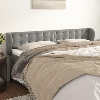 vidaXL Cabecero De Terciopelo Gris Claro 183x23x78/88 Cm Vidaxl