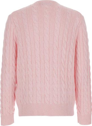 Polo Ralph Lauren Mens Crewneck Sweater With Pony Patch - Pink Tops Top