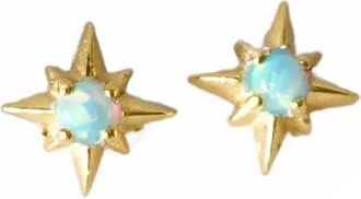 Mesa Blue Womens Opal Star Earrings In Blue
