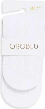 Orobl&ugrave; 2-Pack Twins Mesh Socks in White at Nordstrom
