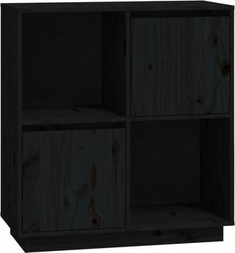 vidaXL Aparador de madera maciza de pino negro 74x35x80 cm vidaXL