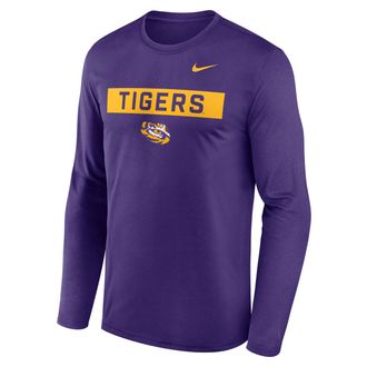 Nike LSU Primetime Legend 2-Hit Nike Mens Dri-FIT College Long-Sleeve T-Shirt in Purple | NKGT51LLSN-6TH