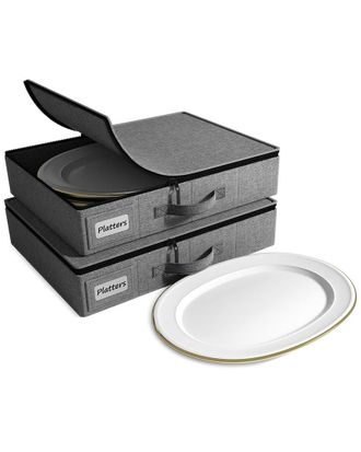 Sorbus 2Pc China Storage Dinnerware Organizers