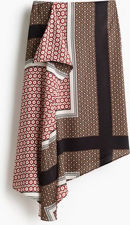 H&M Asymmetrischer Satinjupe - Blue