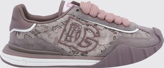 Dolce & Gabbana Sneakers basse DG Athletic in pizzo e pelle scamosciata