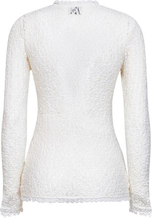 Isabel Marant Womens Long-Sleeve Lace Top White Polyamide Knitwear Sweater