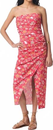 Vanessa Bruno Cleopatre Strapless Midi Dress In Fuchsia