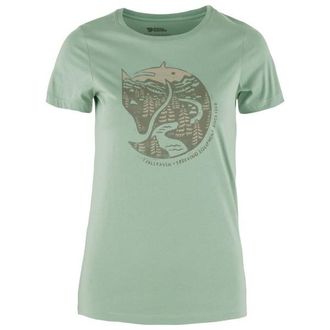 Fj&auml;llr&auml;ven Arctic Fox Print T-Shirt f&uuml;r Damen | gr&uuml;n