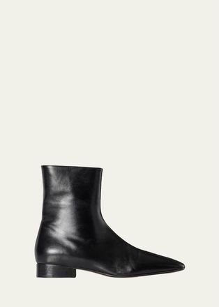 The Row Cindy Leather Ankle Boots