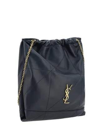 Saint Laurent Womens Pochon Bucket Bag Nero Lamb Ovis Aries Shoulder