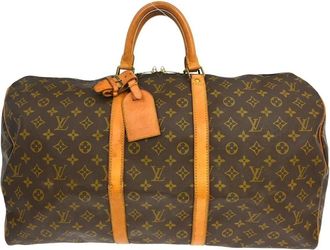 Louis Vuitton Pre-owned Weekend Bags, female, Brown, Size: ONE SIZE Pre-owned Vintage Monogram Keepall Travel Bag