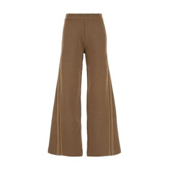 Max Mara Sweatpants, female, Brown, Size: L Wide Leg Pants
