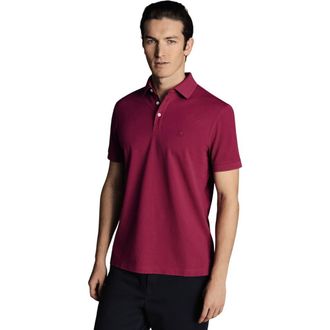 CHARLES TYRWHITT Solid Short Sleeve Cotton Tyrwhitt Pique Polo in Bright Pink at Nordstrom, Size Xx-Large