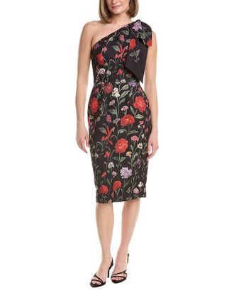 Rene Ruiz One Shoulder Printed Mikado Fit & Flare Gown