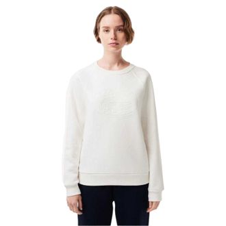 Lacoste Dames/Dames Geborduurd Logo Relaxed Fit Sweatshirt (Wit)