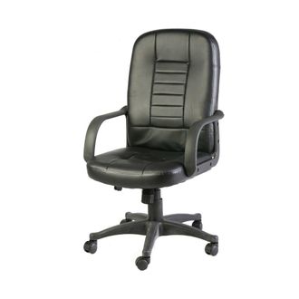 Serena Silla De Oficina Dmelar, Silla Ejecutiva Con Reposabrazos, Silla De Oficina Ergon&oacute;mica, Negro, 56x59h104/114 Cm - Dmora