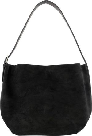 Toteme Medium Belted Suede Tote - Dames - Schoudertassen - Zwart - ONE Size - Leer - Tassen
