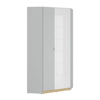 Petits Meubles Armario de esquina 2 puertas estratificado Gris blanco