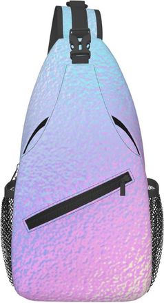 Generic Blue And Pink Colorful Background Chest Bag Trendy Sling Bag Lightweight Fanny Pack For Traveling Outdoors Runner