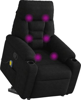 vidaXL Vidaxl - Sill&oacute;n Reclinable De Masaje Elevable Tela De Microfibra Negro