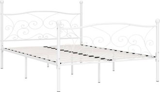 vidaXL Estructura Cama Con Somier Sin Colch&oacute;n Metal Blanco 160x200 Cm Vidaxl