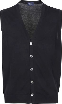 Drumohr V-neck Vest - Heren - Spencers - Blauw - 3XL - Truien & Vesten
