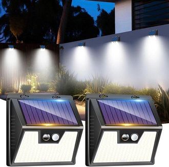 OEM Luces Solares Exteriores Sensor Movimiento, 176 Led Superbrillantes, Resistentes Ip65, 3 Modos, Luz Solar Luz Blanca Fr&iacute;a. [clase Energ&eacute;tica E]