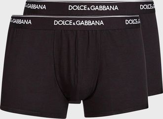 Dolce & Gabbana Mens Logo Band 2-Pack Boxer Briefs