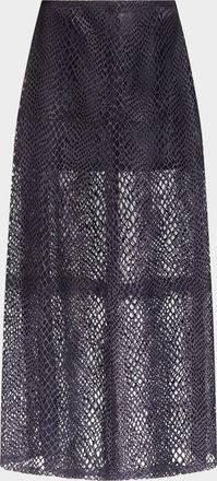 TWP Leather A-Line Midi Skirt