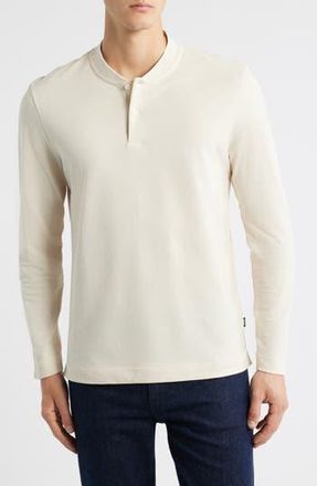 BOSS Pal Long Sleeve Blade Collar Polo in Open White at Nordstrom Rack, Size Xx-Large