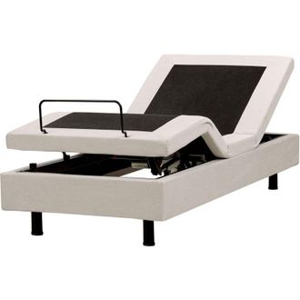 Beliani Beliani - Letto elettrico matrimoniale tessuto beige chiaro regolabile con telecomando senza testiera 80x200 cm Duke ii