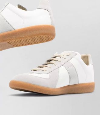Maison Margiela replica sneakers contrast sole suede panels