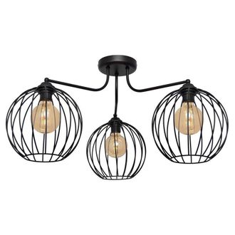 Netlighting Mercure Multi Arm Semi Flush Ceiling Light Black 72cm