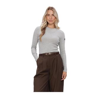 ALIX The Label Alix The Label - Gebreid Rib Longsleeve T-shirt - Dames - Tops - Grijs - Maat: XS
