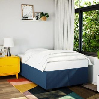 vidaXL Estructura De Cama Sin Colch&oacute;n Tela Azul 120x190 Cm Vidaxl