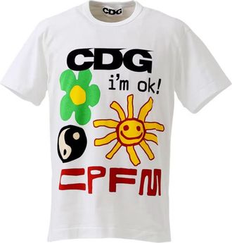 Comme Des Gar&ccedil;ons x Cactus Plant Flea Market Im Okay T-shirt White SG-T001-051-1