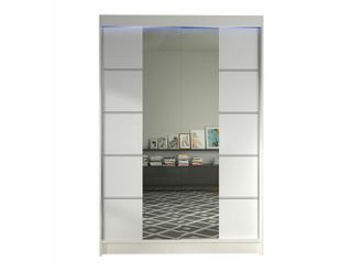 Mirjan24 Mobilier1 - Armario Closico 151, Blanco, 200x120x58cm, Puertas De Armario: Correderas, N&uacute;mero De Estantes: 0, Led