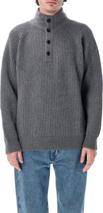 Filson Ribbed Knit High Neck Button Sweater