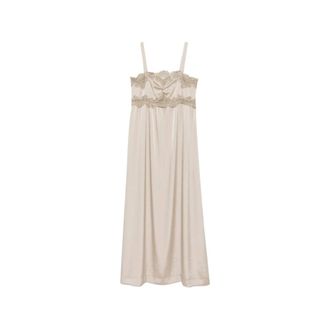 P.A.R.O.S.H. P.a.r.o.s.h. - Paky Midi Jurk - Dames - Jurken - Beige - Maat: S