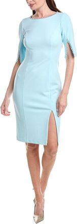Adrianna Papell Split Sleeve Midi Crepe Dress