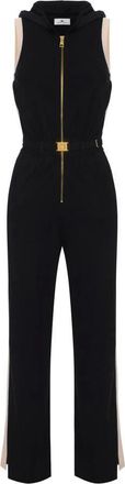 Elisabetta Franchi Jumpsuits & Playsuits, Dames, Zwart, XS, Gebreide jumpsuit met glanzende viscose banden