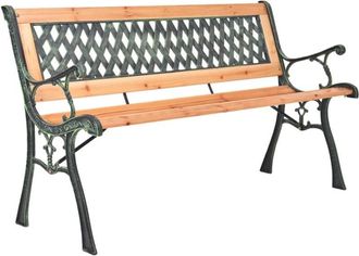 vidaXL Garden Bench 116 cm Cast Iron and Solid Wood Fir vidaXL
