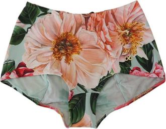 Dolce & Gabbana Peony Print Zwembroek - Dames - Onderbroek - Veelkleurig - S - Nylon - Ondergoed