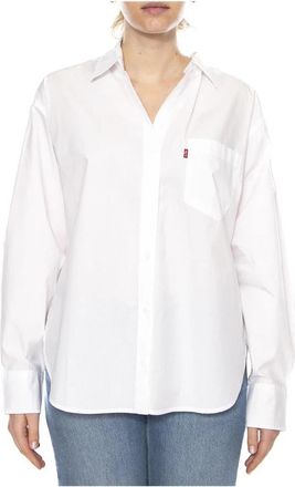 Levi's Harlie Boyfriend Shirt - Dames - Overhemden - Wit - XS - Katoen - Overhemden
