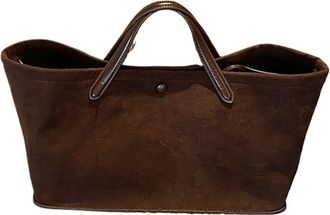 Generic Luxury Handbags For Women 2-IN-1 Faux Suede Pure Color Large Capacity Shopper Shoulder Tote Bag Set(Coffee)