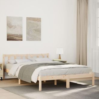 Berkfield Home Extra Long Bed Frame without Mattress 140x210 cm Solid Wood Pine in Brown