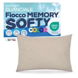 KASANOVA Cuscino guanciale fiocco memory Softy tortora