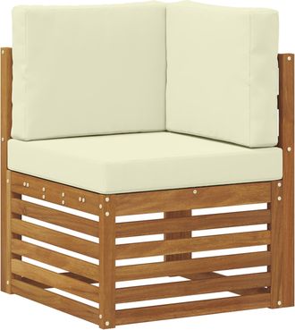 vidaXL Sof&aacute; De Esquina Para Exteriores Madera De Acacia S&oacute;lida Natural Vidaxl